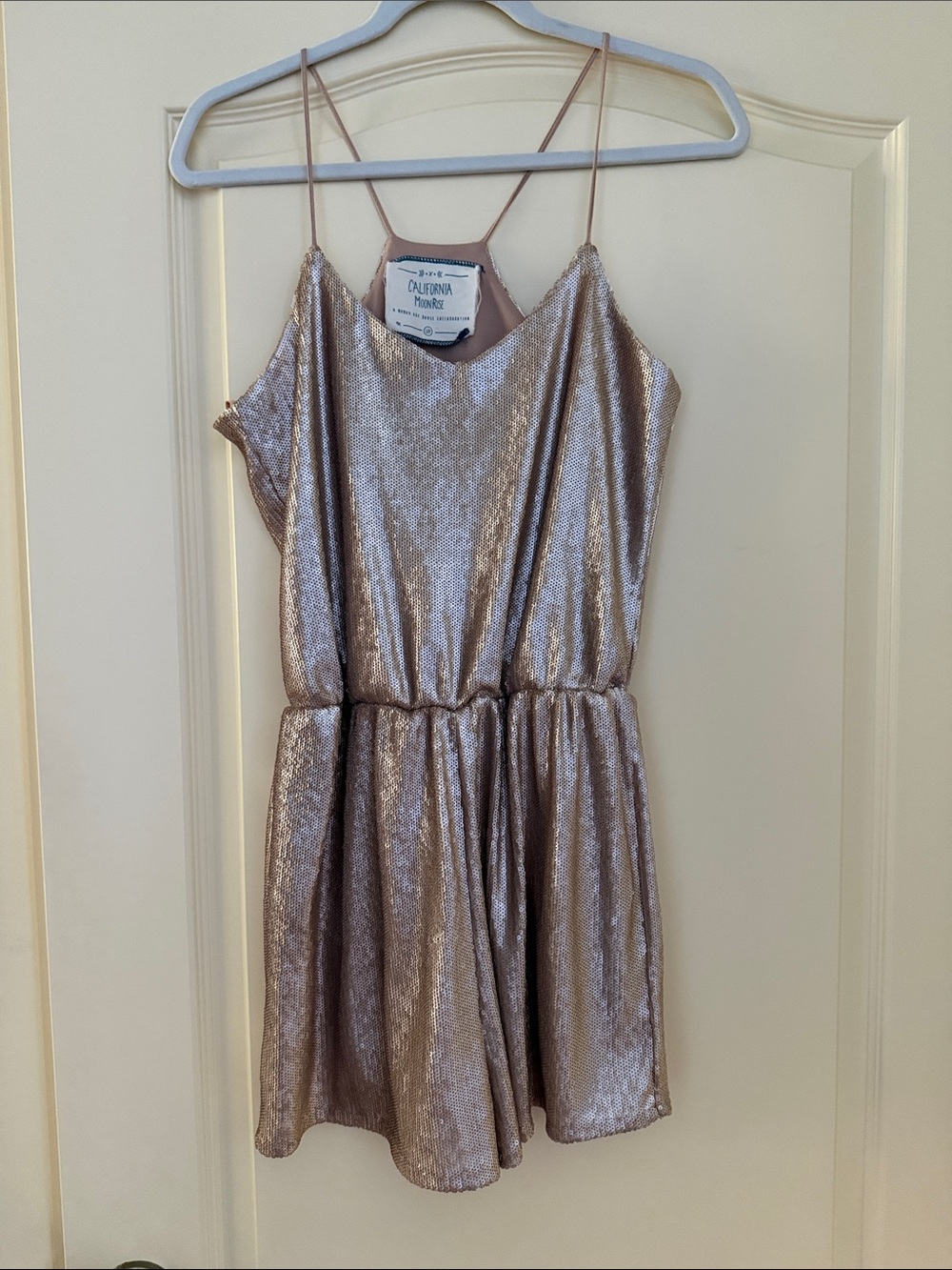 Gold sequin romper